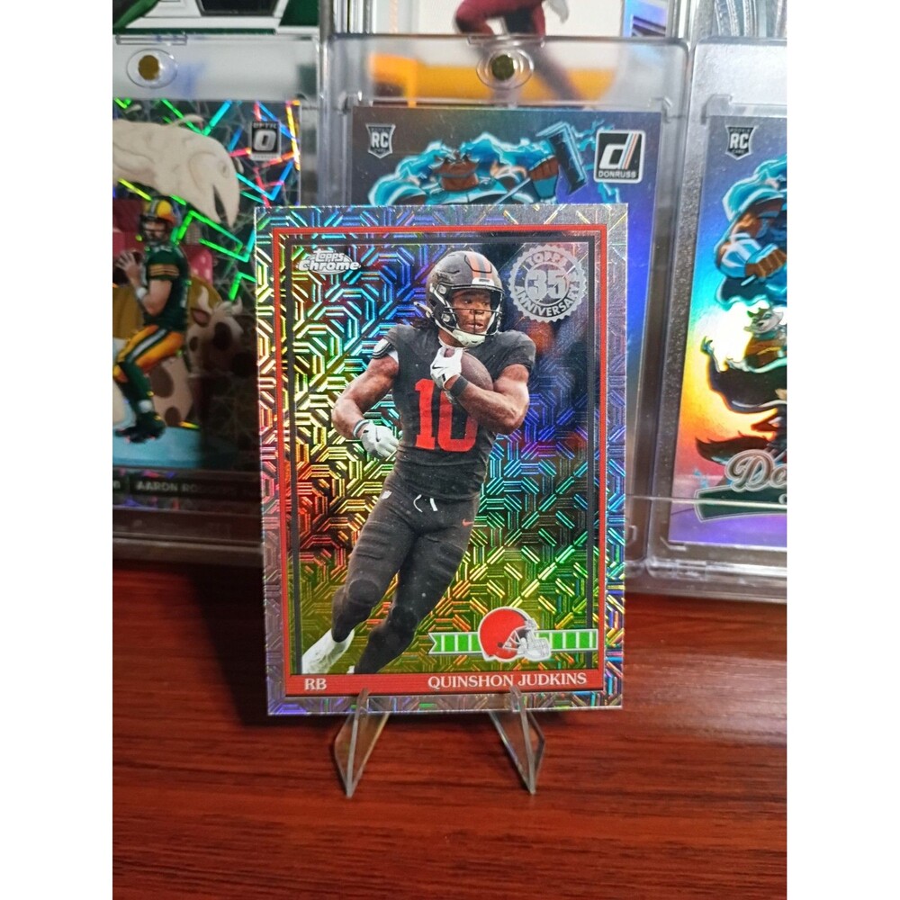 2026 Topps Flagship 35th Anniversary Quinshon Judkins Mojo Refractor #91TF-11